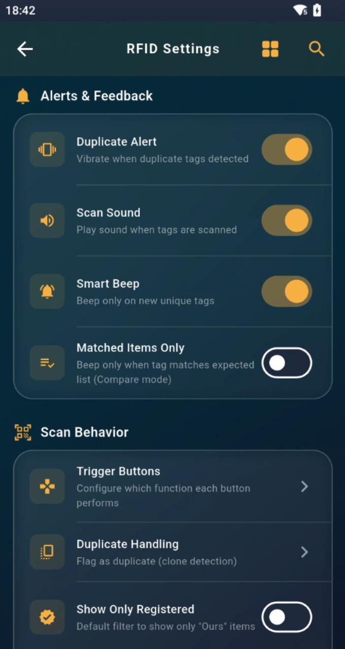 RFID Settings